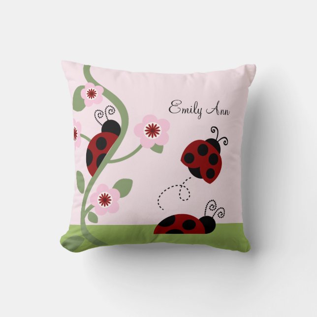 Almohada personalizada de cojines y flores rojas (Anverso)