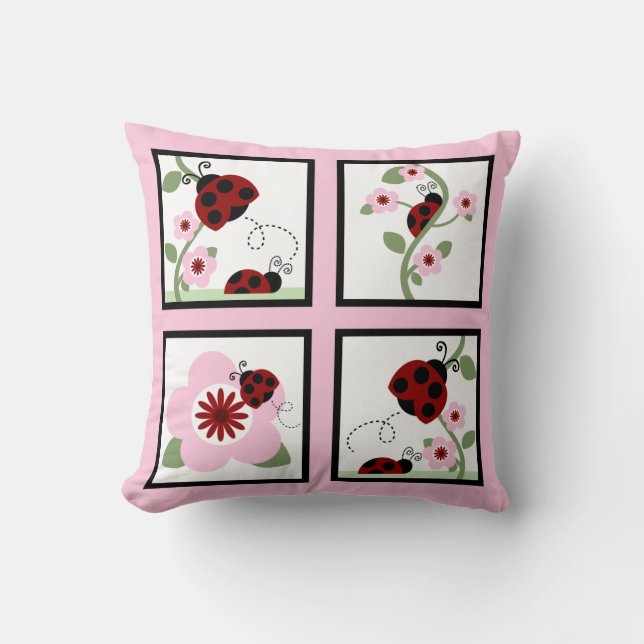 Almohada personalizada de cojines y flores rojas (Anverso)