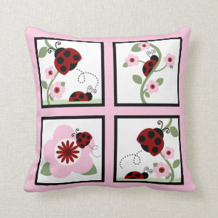 Almohada personalizada de cojines y flores rojas