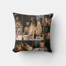 Almohada personalizada de collage de fotos familia