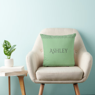 Almohada personalizada de color verde pastel Nom