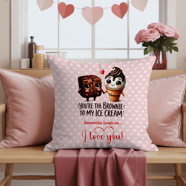 Almohada personalizada de comida linda para San Va (Personalized Cute Food Valentine Throw Pillow)