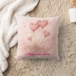 Almohada personalizada de corazón con globos