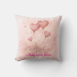 Almohada personalizada de corazón con globos