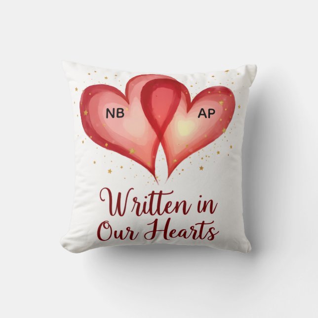 Almohada personalizada de corazones (Anverso)