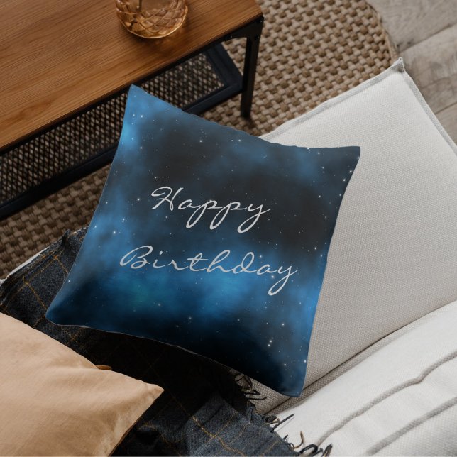 Almohada personalizada de cumpleaños feliz galaxia (Subido por el creador)