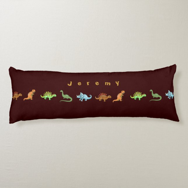 Almohada personalizada de Dinosaurios Cute Añadir  (Reverso)