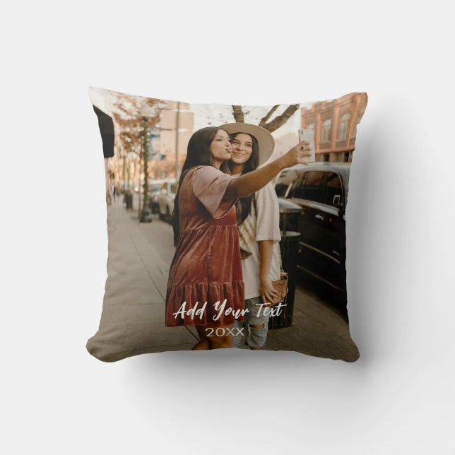 Almohada personalizada de dos caras con dos fotos (Anverso)
