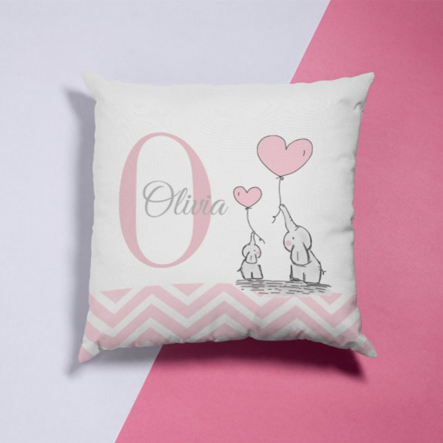 Almohada Personalizada de Elefante Rosa Pastel par (Subido por el creador)