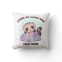 Almohada personalizada de ferret adorable