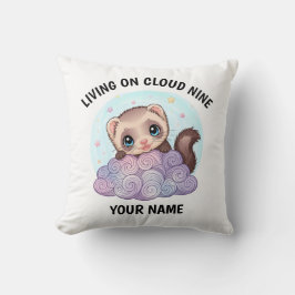 Almohada personalizada de ferret adorable
