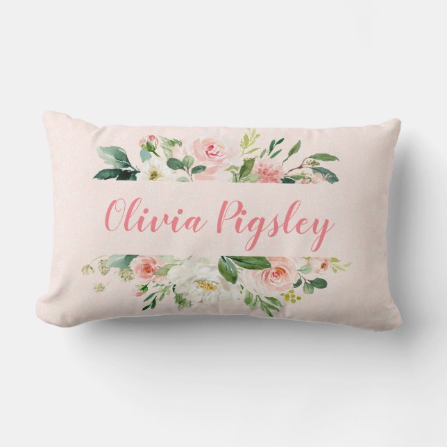 Almohada Personalizada de Floral para Guardería (Anverso)
