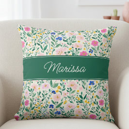 Almohada personalizada de flores coloridas