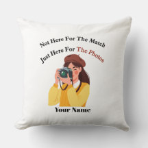 Almohada personalizada de fotógrafo de fútbol