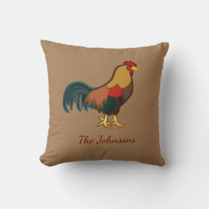 Almohada personalizada de gallo de granja
