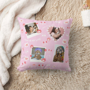 Almohada personalizada de gato con fotos de la car
