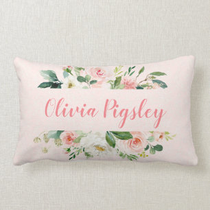Almohada personalizada de guardería floral