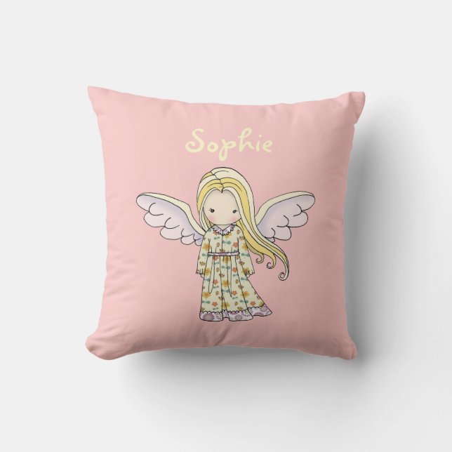 Almohada personalizada de hadita ángel pequeño (Anverso)