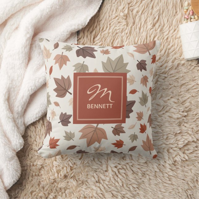 Almohada personalizada de hojas de otoño (Manta)
