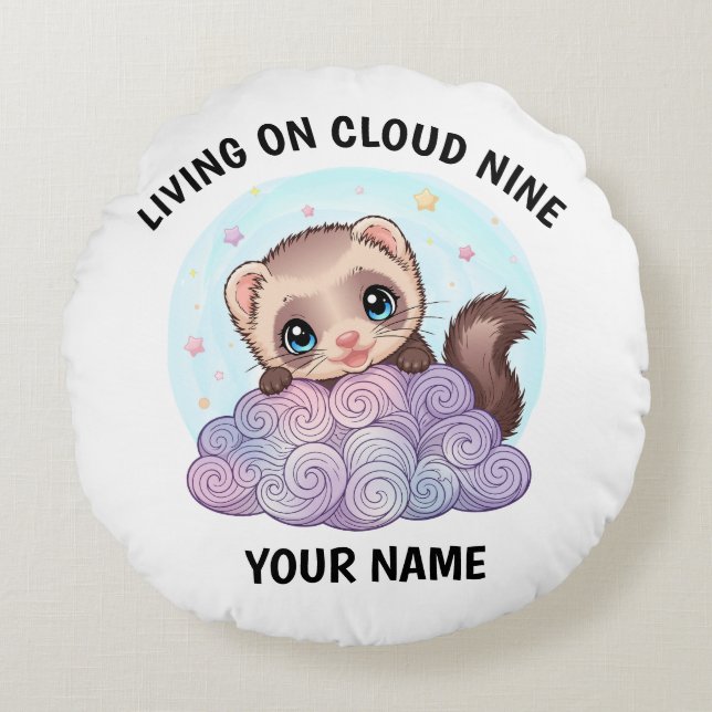 Almohada personalizada de hurón lindo (Anverso)