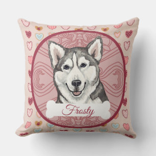 Almohada personalizada de Husky Siberiano para San