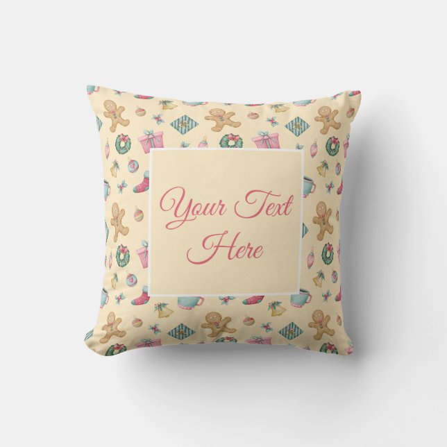 Almohada personalizada de jengibre de Navidad (Anverso)