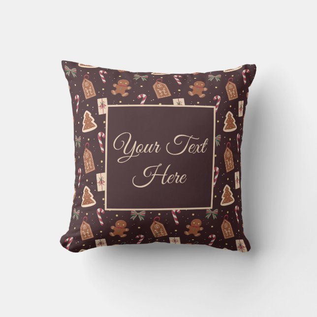 Almohada personalizada de jengibre para Navidad (Anverso)