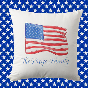 Almohada personalizada de la bandera americana con
