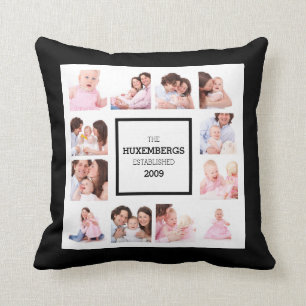 Almohada personalizada de la foto de familia con
