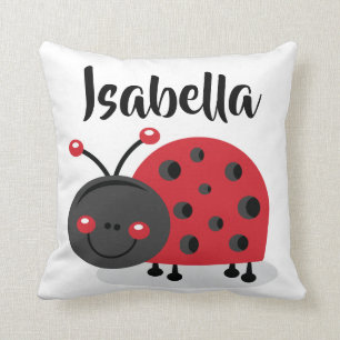 Almohada personalizada de la mariquita del cuarto