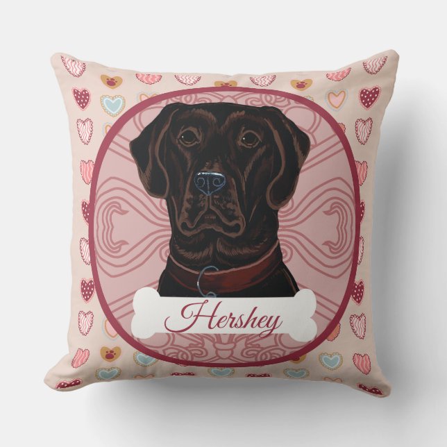 Almohada personalizada de Labrador Retriever de ch (Anverso)