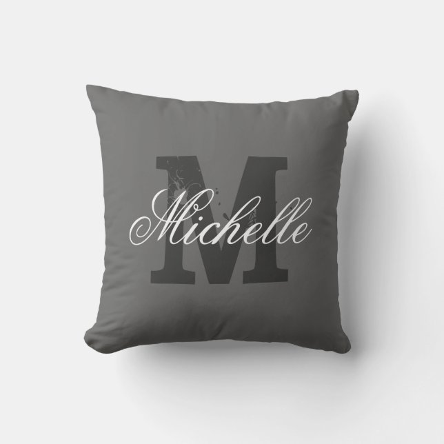 almohada personalizada de lanzamiento de monograma (Anverso)