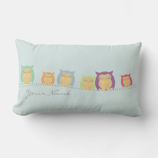 Almohada personalizada de los búhos el dormir - (Anverso)