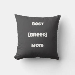 Almohada personalizada de mamá de [Raza] - Gris os