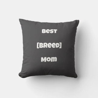 Almohada personalizada de mamá de [Raza] - Gris os