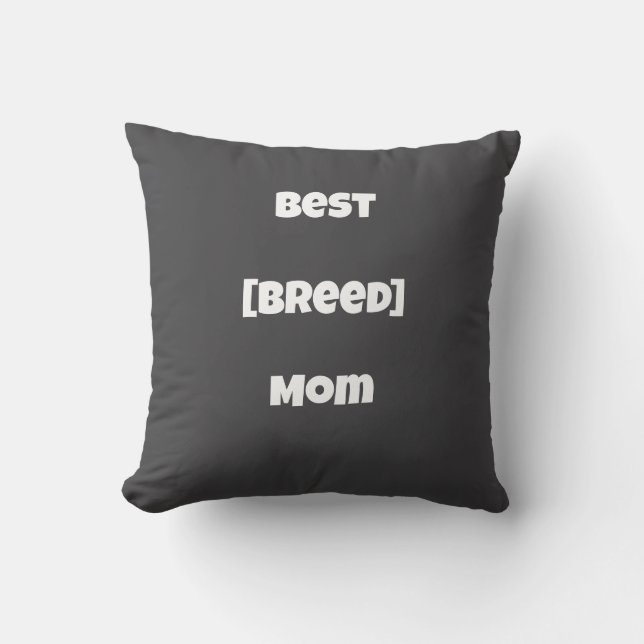 Almohada personalizada de mamá de [Raza] - Gris os (Anverso)