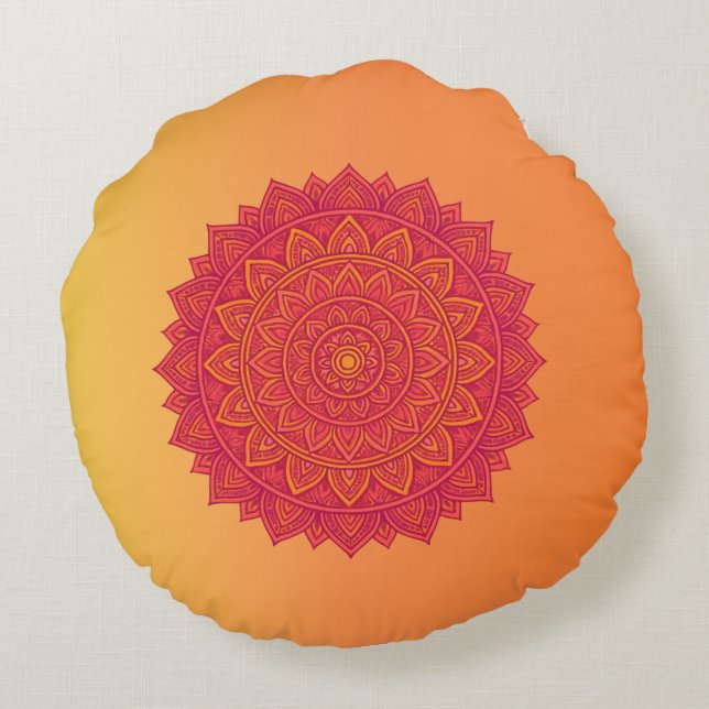 Almohada personalizada de mandala – Ornamento de c (Reverso)