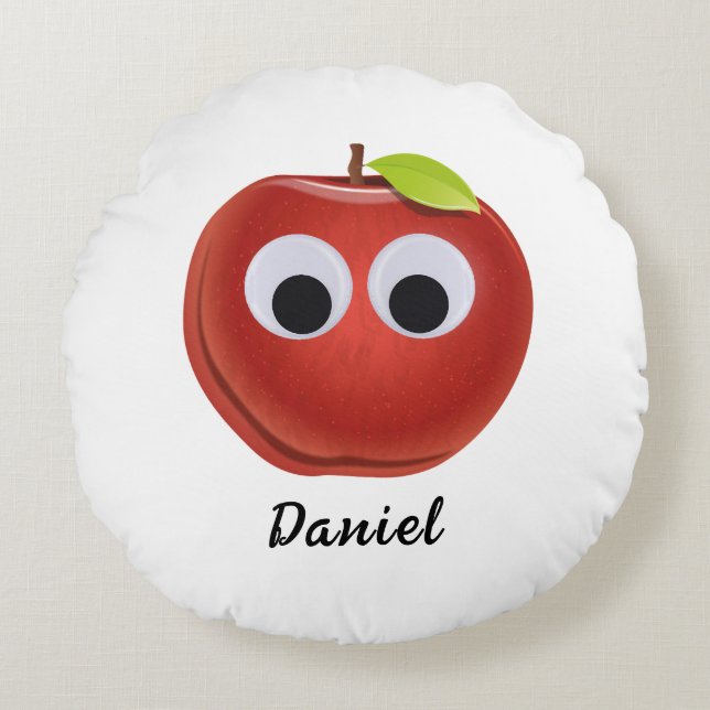 Almohada personalizada de manzana con ojos diverti (Anverso)