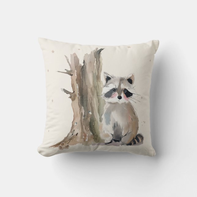 Almohada personalizada de mapache para tirar (Anverso)
