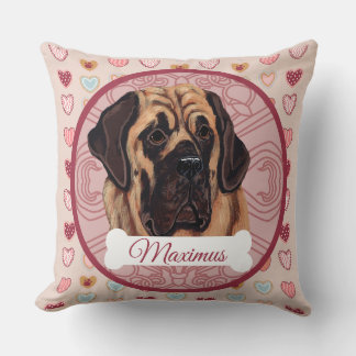 Almohada personalizada de Mastín para San Valentín
