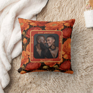 Almohada personalizada de matrimonio romántico