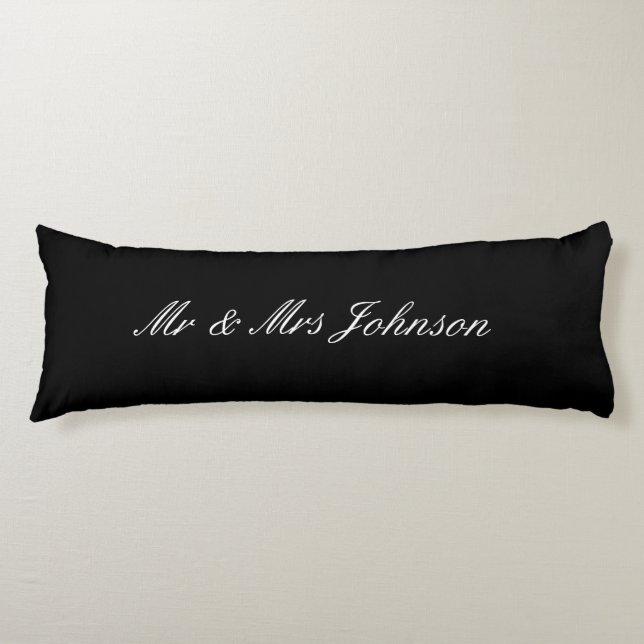 almohada personalizada de Mr. y Mrs. para recién c (Anverso)