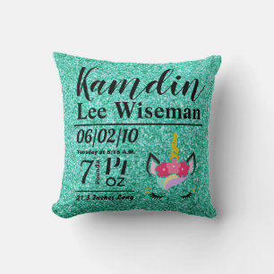 Almohada Personalizada de Nacimiento Unicornio Pur