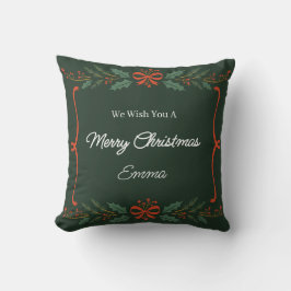Almohada Personalizada de Navidad Feliz con Nombre