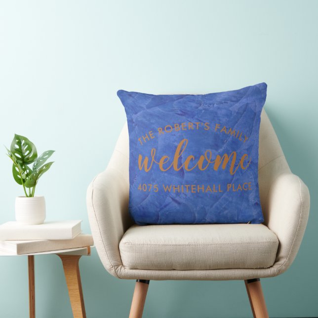 Almohada Personalizada de Navy Moderno y Cobre (Silla)