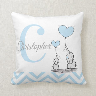 Almohada Personalizada de Niño Elefante Azul Paste
