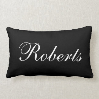 Almohada personalizada de nombre en negro y blanco