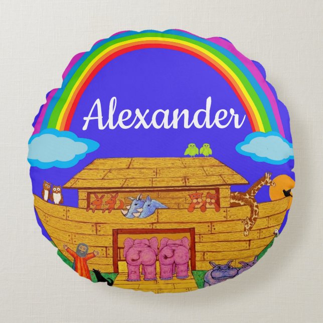 almohada personalizada de Nursery Arca/ Niños de N (Anverso)