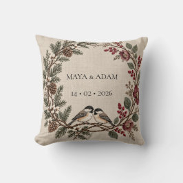 Almohada personalizada de pareja botánica de invie