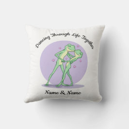 Almohada personalizada de pareja de ranas